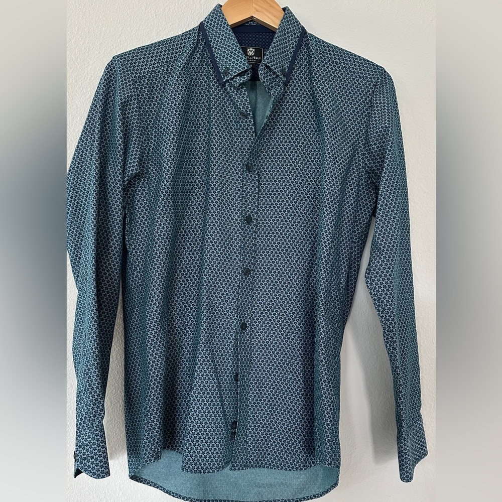 Men's Steel & Jelly London Blue/Green Floral Patterned Shirt